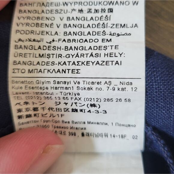 United Colors of Benetton Navy Linen Halter Trapeze Dress Size XS - Picture 8 of 10